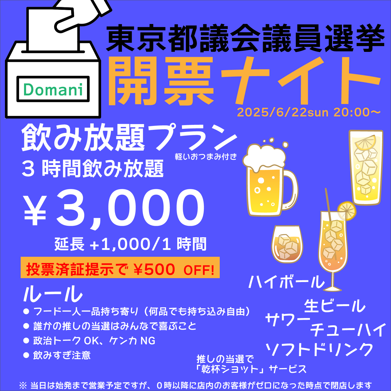 開票ナイト 都議選2025